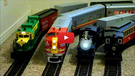 big model trains running in and out of my house